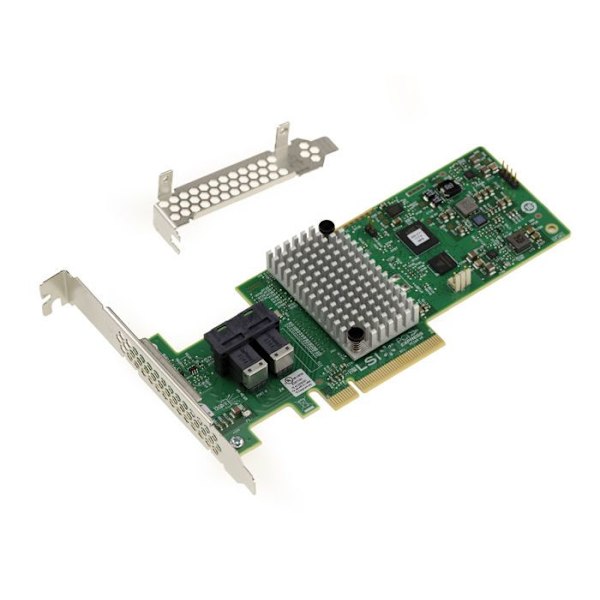 PCIe 3.0 SAS 12GB 8 internt kort med RAID 0 1 5 10 50 JBOD. LSI OEM modell 9340-8i. Hög och låg profil, ref H3-25499-04