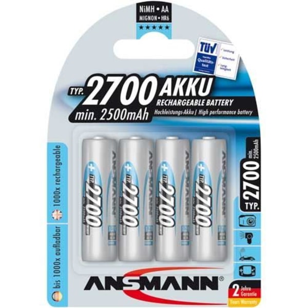 Ansmann Uppladdningsbart batteri 4 st NiMH 2700 mAh 5030842
