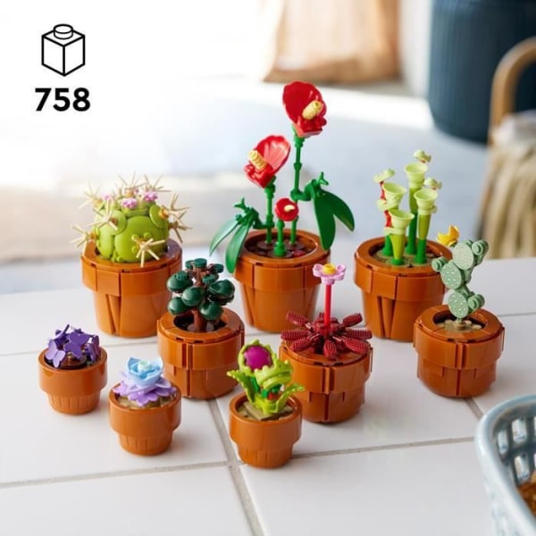 LEGO® Icons 10329 Miniatyrväxter, botanisk samling 9 konstgjorda växter med blommor, heminredning