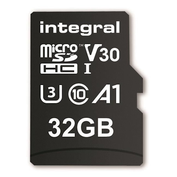 INTEGRALT MINNE Premium High Speed V30 UHS-I U3 Micro SDHC 32GB 100MB/s läsning och 70MB/s skriv 4K