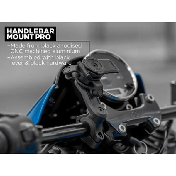 Smartphonehållare - QUAD LOCK - PRO - Styrefäste - Säker montering - Svart plast CN