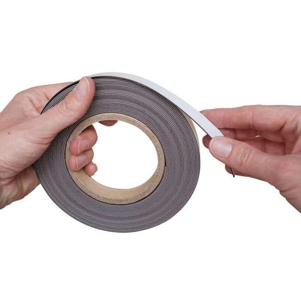 Magnetband - MAUL - 20 mm x 10 m - Tjocklek 1 mm - Vit - Multi-användning Vit