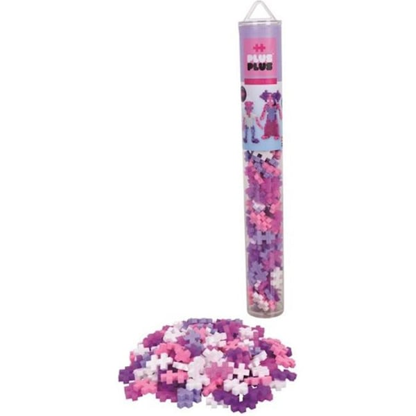 Mini Glitter Tube 100 stycken - Plus Plus rosa och lila