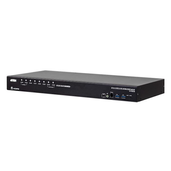 ATEN 8-PORTAR USB 3.0 4K HDMI KVM SWITCH (CS18208-AT-G) Svart