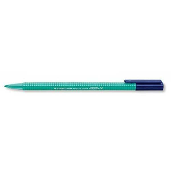 Staedtler 32354Set med 10 turkosfärgade triplus pennor Ca. 1,0 mm tvättbar triangulär kropp i kartongfodral