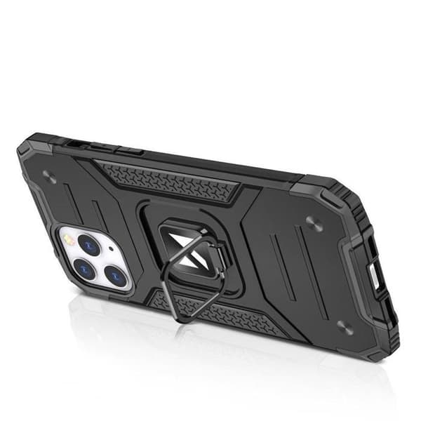 Förstärkt skyddsskal + magnetiskt stativ för iPhone 13 mini Ring Armor blå