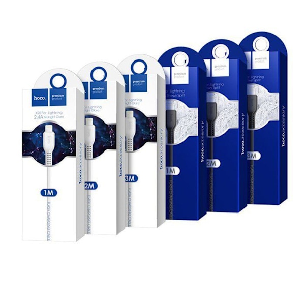 Hoco - Flash datakabel (X20) - USB-A till Lightning, 10W, 2,4A, 1,0m - Svart