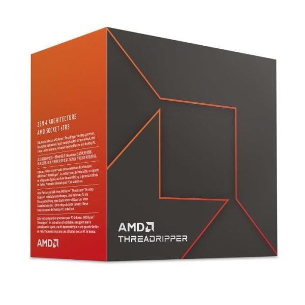 AMD Ryzen Threadripper 7980X (3,2 GHz - 5,1 GHz) - 64-kärnig 128-tråds processorsockel sTR5 Cache 320 MB 5 nm TDP 350W (bo-version