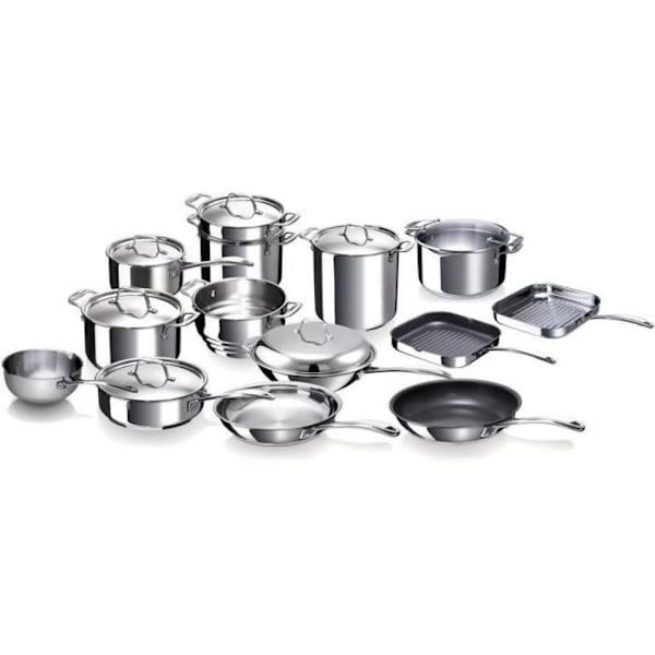 Stekpanna + lock Chef D: 24 cm - rostfritt stål rostfritt stål