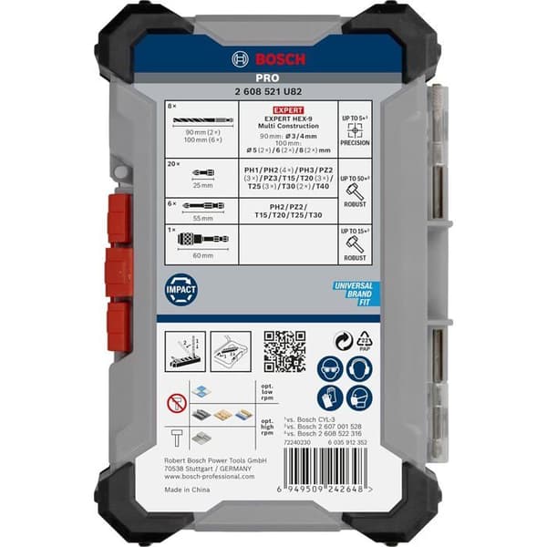 Verktygslåda - BOSCH - PRO Impact Mixed Set - 35 delar - Modifierat stål - Robust bits