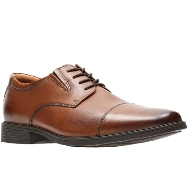 Herrar Derby-skor med snörning - Clarks Tilden Cap - Brunt läder - Klack på 2,5 cm Brun 10