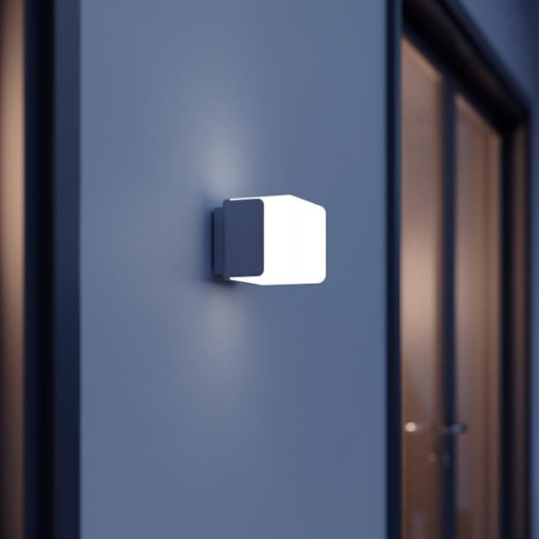 STEINEL Sensorkopplad utomhuslampa L 835 SC IHF - Silver, anslutningsbar, rörelsedetektor 160° Grå