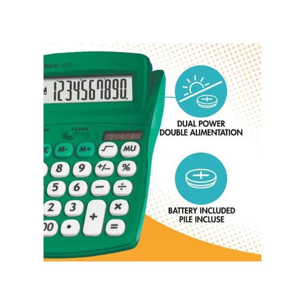 Grön skrivbordskalkylator 10 siffror GRÖN