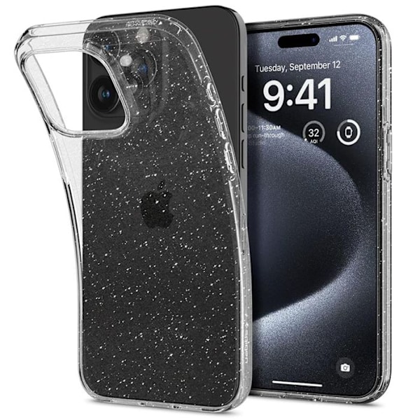 Liquid Crystal Glitter iPhone 15 Pro Fodral - Spigen - Crystal Quartz Kristallkvarts