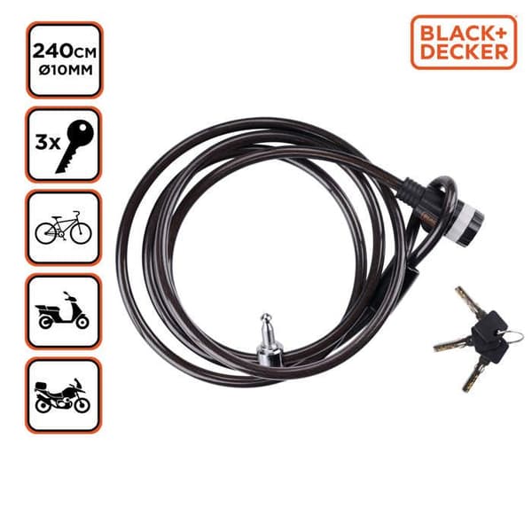 BLACK+DECKER Cykellås BXCHBL7005 Svart