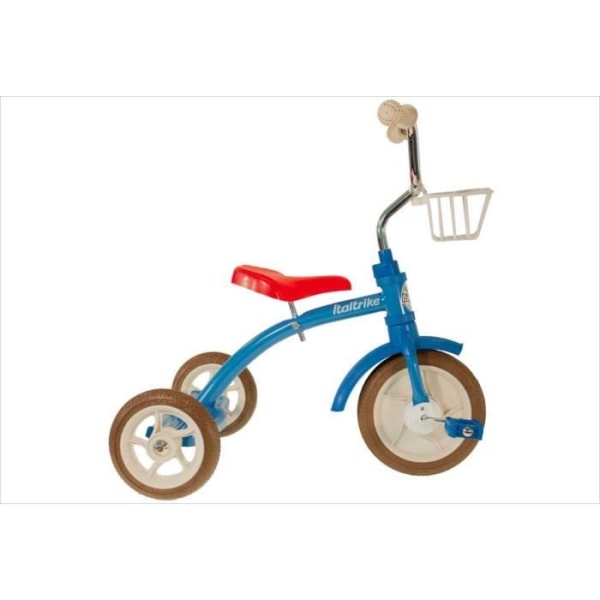 Retroblå trehjuling för barn - ITALTRIKE - Super Lucy Colorama - Justerbart styre och säte - Punkteringssäkra däck