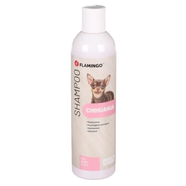 Shampoing - FLAMINGO - För Chihuahua - 300 ml - Fuktighet - Glansig päls - Tillverkad i Europa