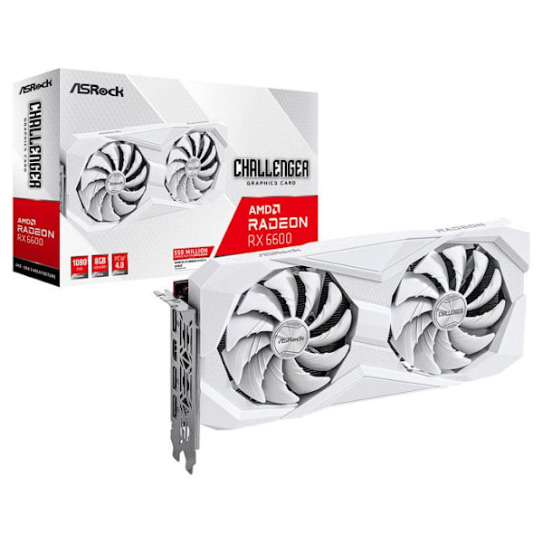 Grafikkort - ASRock - RX6600 CLW - 8 GB GDDR6 - AMD RDNA 2 - DirectX 12 Ultimate