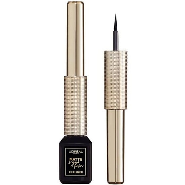 L'Oréal Paris - Matt Long-Wear Eyeliner Brush - Matt Signatur - Färg: Intense Black - 3 ml Svart