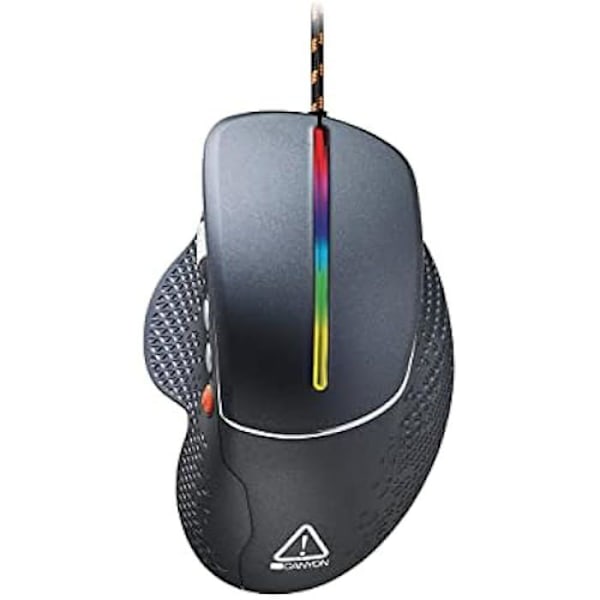 Souris Gaming - CANYON - SGM12 - 6400 DPI - Trådbunden - RGB - 6 Programmerbara Knappar Svart, Orange