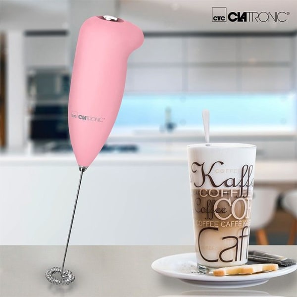 Mjölkskummare - Clatronic - MS 3089 - Rosa - Soft-touch hölje - Batteridrift Rosa