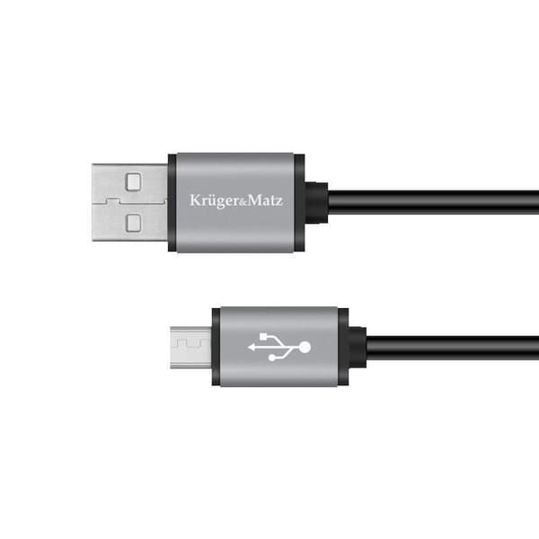 USB-kabel till Micro USB Kruger&Matz Basic | 1,8m | Snabbladdning 10W | Dataöverföring 480 Mbps