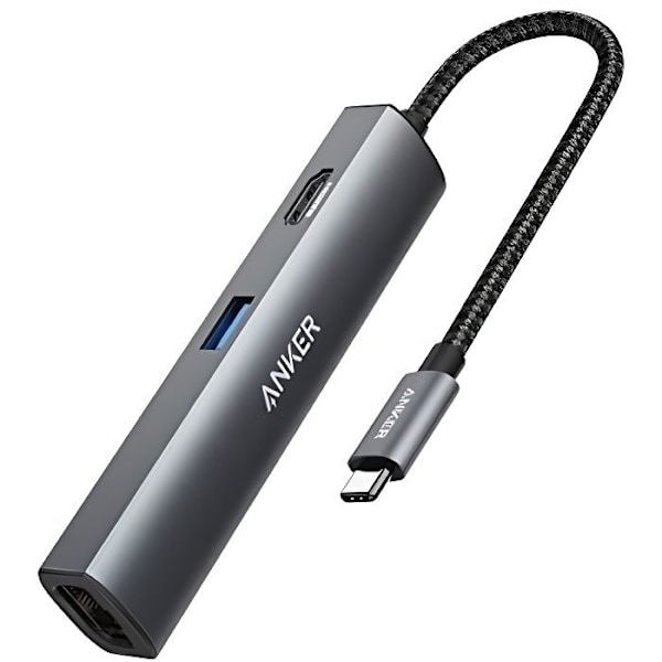 5 i 1 USB-C-hubb - Anker - PowerExpand+ - 3 USB 3.0-portar - 1 4K HDMI-port - 1 Ethernet-port