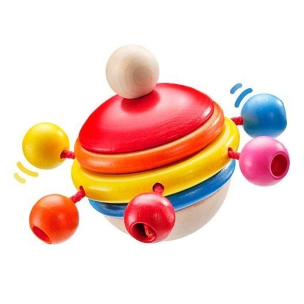 Selecta Spielzeug snurra Rotondo junior 7,5 cm träröd/gul