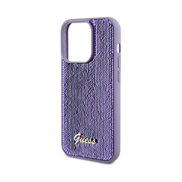 Guess Sequin Script Metal - iPhone 13 Pro Max fodral (lila)