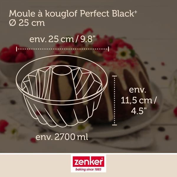 Kouglofform 25 cm Zenker PerfectBack+ Svart