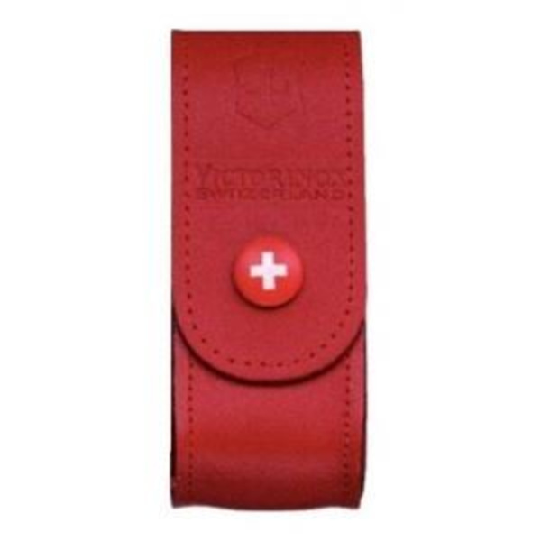 Fodral - Victorinox - 4.0520.1 - Rött läder - 91 mm - För 6 till 14 stycken Röd