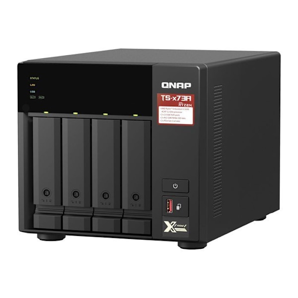Lagringsserver (NAS) - QNAP - TS-473A-8G - 2,5 GbE AMD Ryzen fyrkärnig