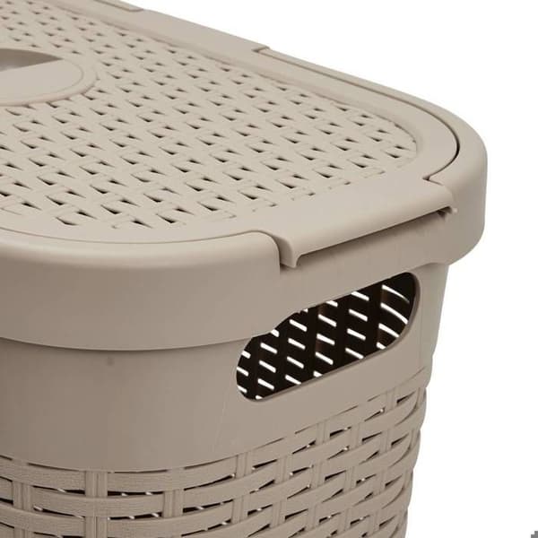 Corbeille slim Rattan 40L lin Linne Beige