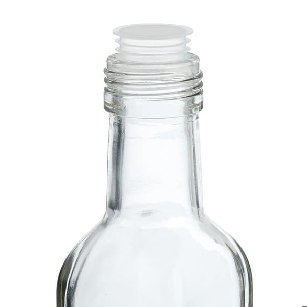 Relaxdays Små glasflaskor, set med 16, flaskor för sprit, oljor, 250 ml, skruvkork, transparent transparent, silver