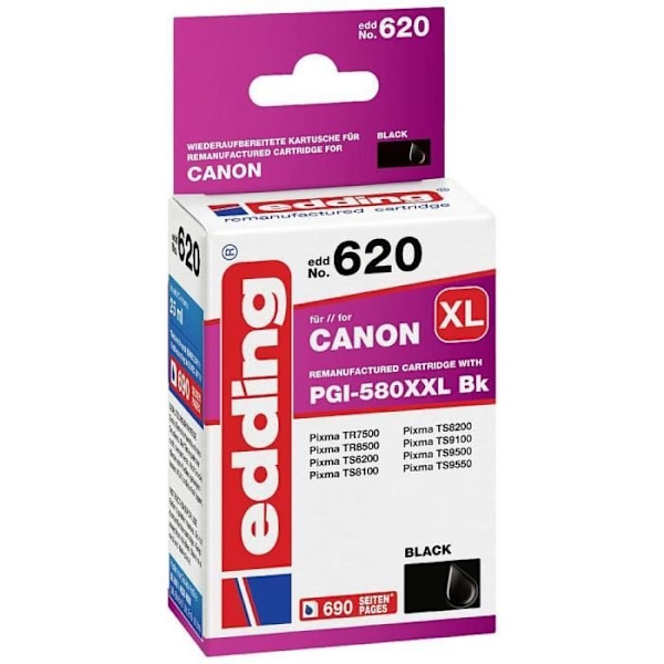 EDDING-kompatibel svart bläckpatron för Canon PGI-580XXLBK