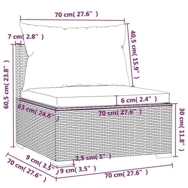 vidaXL Soffa med Kuddar, Uteplatssoffa, Trädgårdsoffa, Terrassmöbel, Utomhusmöbel Grå Resin 317566