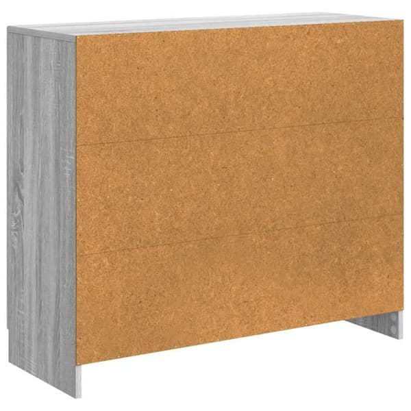 vidaXL Buffé Sonoma grå 89 x 34,5 x 77 cm Ingenjörsträ 895801