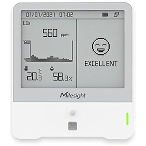 Övervakningssensor för miljö - MILESIGHT - AM307-868M - LoRaWAN - 7 i 1 - Vit