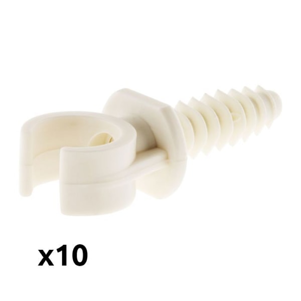 Paket med 10 clips med pluggar Ø16mm - Vit - Zenitech Vit