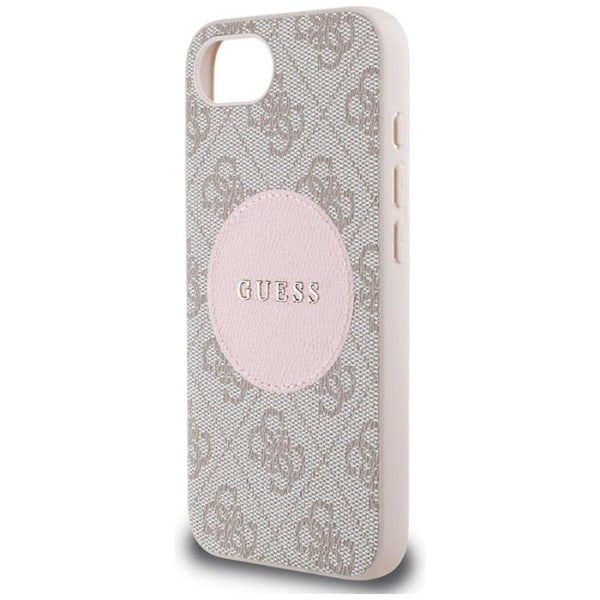 Coque Guess 4G Circle Classic Logo MagSafe för iPhone 16e (rosa) rosa