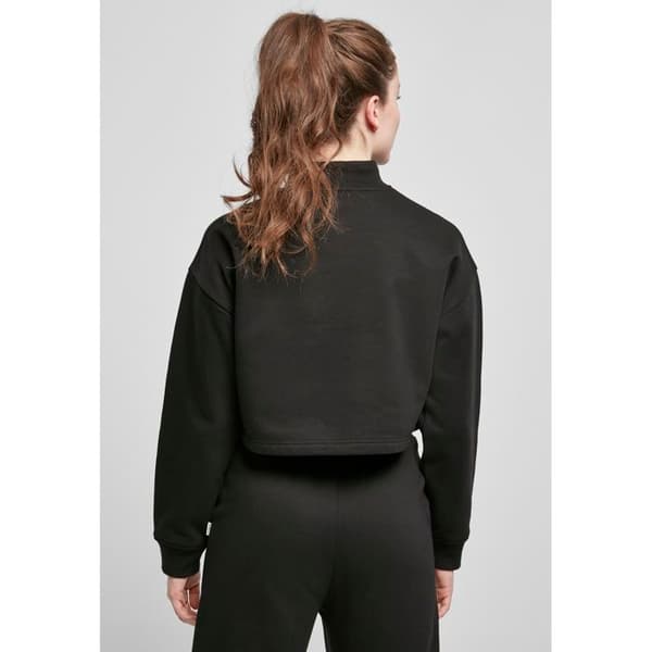 Sweatshirt dam Urban Classics cropped oversized hög hals crew svart S