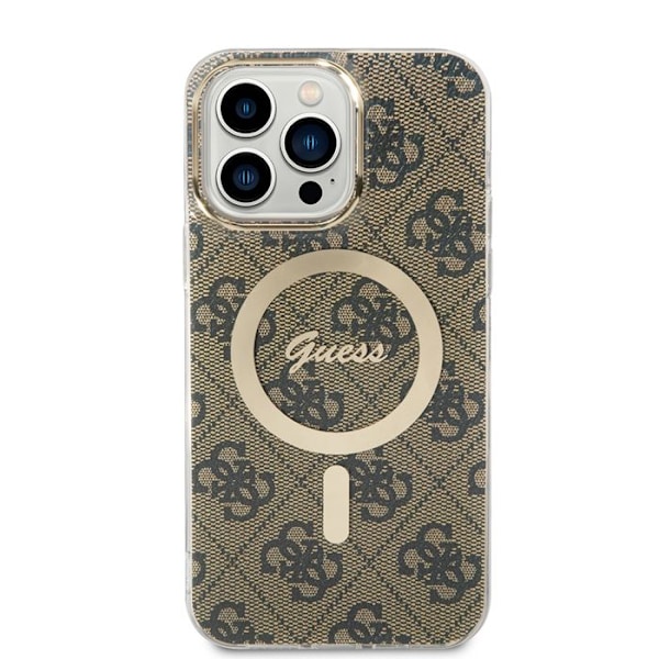 iPhone 15 Pro-fodral - Guess IML 4G MagSafe (GUHMP15LH4STW) - Brun