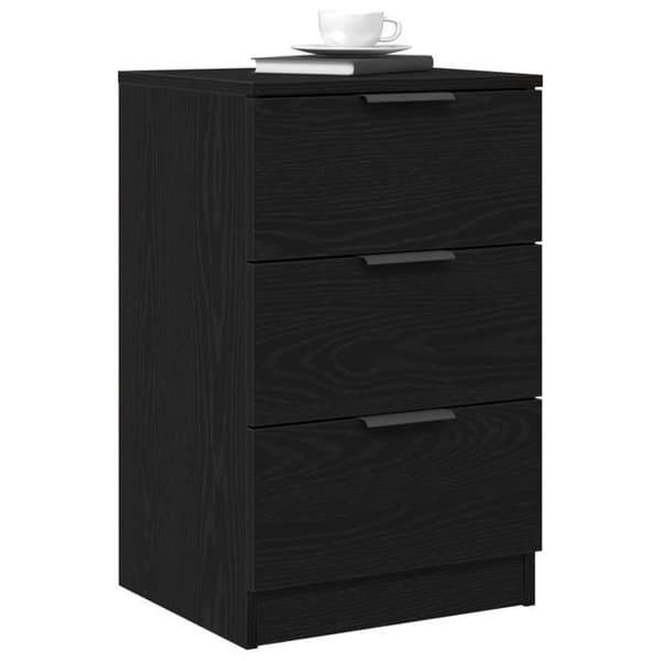 Sängbord i svart ek 40x65x65 cm