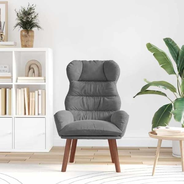 vidaXL fåtölj Mörkgrå 69 x 74 x 93 cm Sammet 42001888