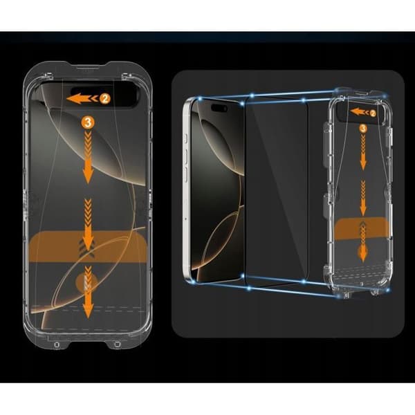 Härdat glas - Quick Set+ - 2-pack - iPhone 16 Pro - Svart svart