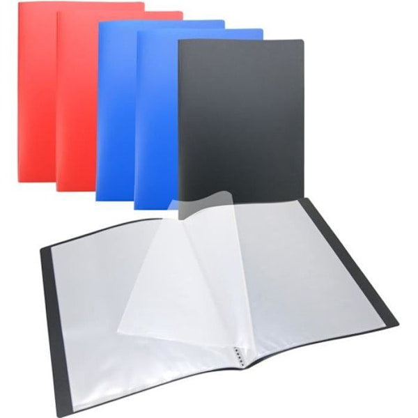 Set med 6 A4-dokumentskydd - WAYTEX - 931400P - 40 visningar - Mjukt Polypro-omslag - Diverse färger Blandad
