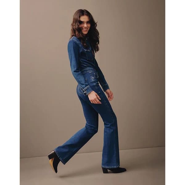 Lee kombination dam västerländsk denim blå bootcut långärmad blå M