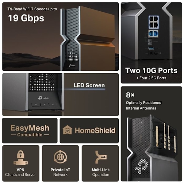 TPLINK BE19000 Tri Band Wi-Fi