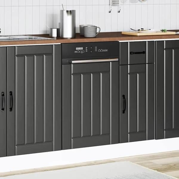 vidaXL Diskmaskinpanel Lucca svart ingenjörsträ 853888