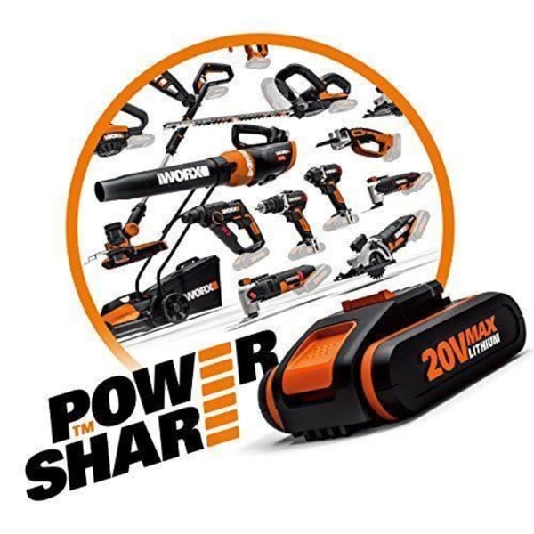 Worx Power Share 20V Li-Ion batteriset med 2x 4000mAh batteri, 1st, - WA3553.2